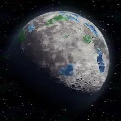 A strange version of the moon with a subtle atmosphere, oceans, and jungles.